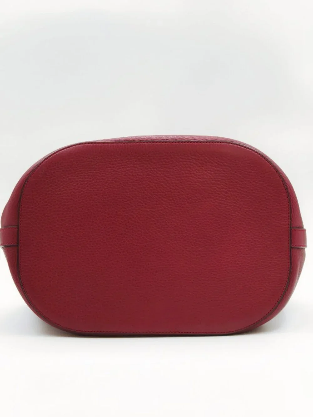 Gucci Bamboo Daily Pebbled Leather Bucket Bag Bordeaux Red Tassel Shoulder Bag